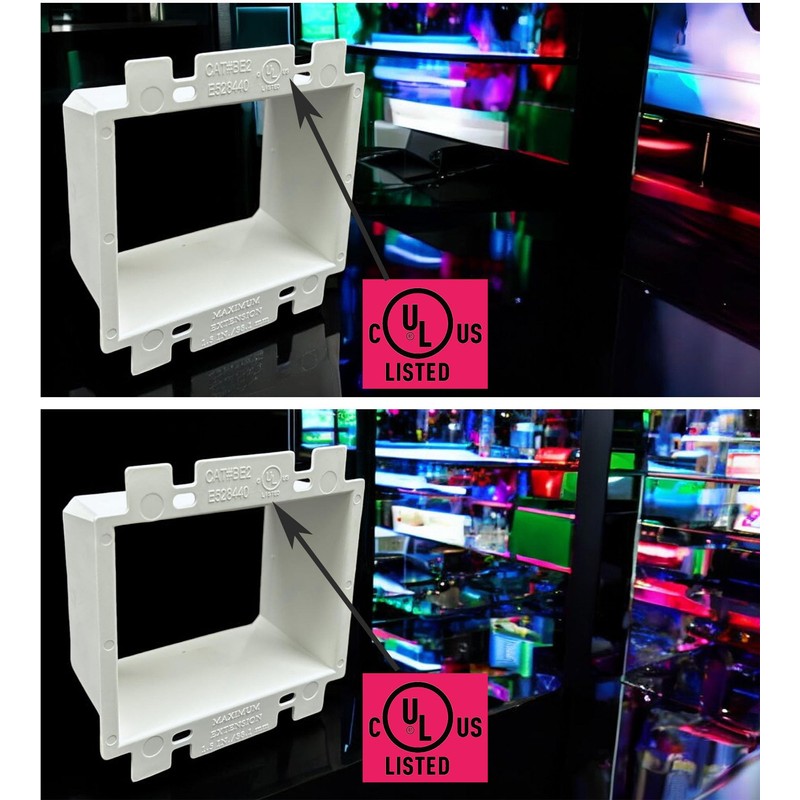 iMBAPrice BE2 2-Gang White Electrical Box Extender, UL Listed –