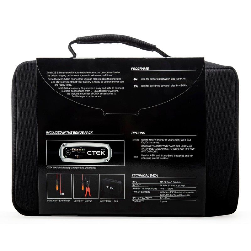 CTEK 40-515 MXS 5.0 Fully Automatic 4.3 amp Battery Charger