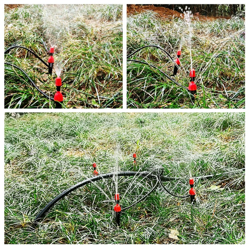 VooGenzek 10 PCS Adjustable Atomizing Drip Irrigation Kit, 360 Degree