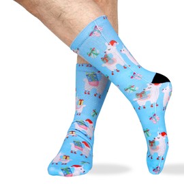 Benefeet Sox Novedad calcetines locos divertidos para hombres y niños,Xmas Llama