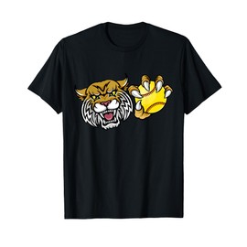 Wildcat Bobcat Lynx Cougar Softball Ball Cartoon Character Men Women Kids T-Shirt