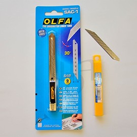 wall-art-design Olfa Professional Cutter SAC-1 (30° Degree) + 10 Blade Box 30° Blades