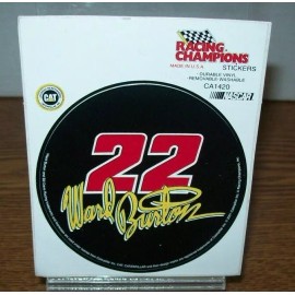 Ford Racing WARD BURTON #22 CAT NASCAR RACING CHAMPIONS 3" ROUND DECAL STICKER