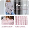 Famulily Womens Sweater Cable Knit Drop Shoulder Contrast Strip Sweater