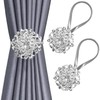 BOCHION Curtain Tie Backs, 2 Pack Sparkling Magnetic Curtain Tiebacks,