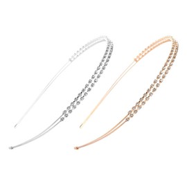 Frcolor Women's Headband Rhinestone Hair Accessories, Cute, Adult, Sparkle, Hair Arrangement, Headdress, Bangs, Hair Closure, For Parties, Gifts, Pack of 2