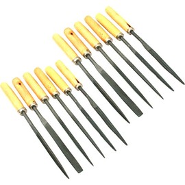 FindingKing Needle File Set Wood Handles Wooden Files Carpentry Crafting Hobby Tools 12Pcs