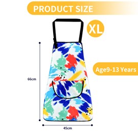 Kids Painting Apron,Kids Apron,Adjustable Kids Aprons for Painting,Toddler Aprons,Waterproof Kids Art Aprons,Art Smock with Pockets,Children's Apron for Kids Toddler Paint Cooking Eating (Colorful, L)