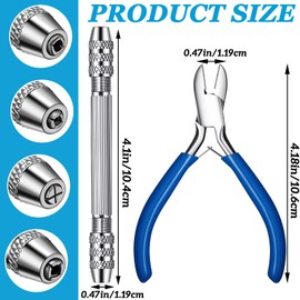 Zhehao 3 Pieces Jewelry Making Pliers Tool Set Diagonal Side Cutting Pliers Double-ended Pin Vise Wire Twisting Tools Antique Jewelry Accessories for DIY Craft Hand Making Winding Copper Wire