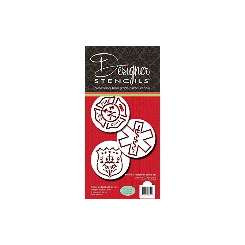 Designer Stencils First Responders Cookie Stencil Set C996 by
