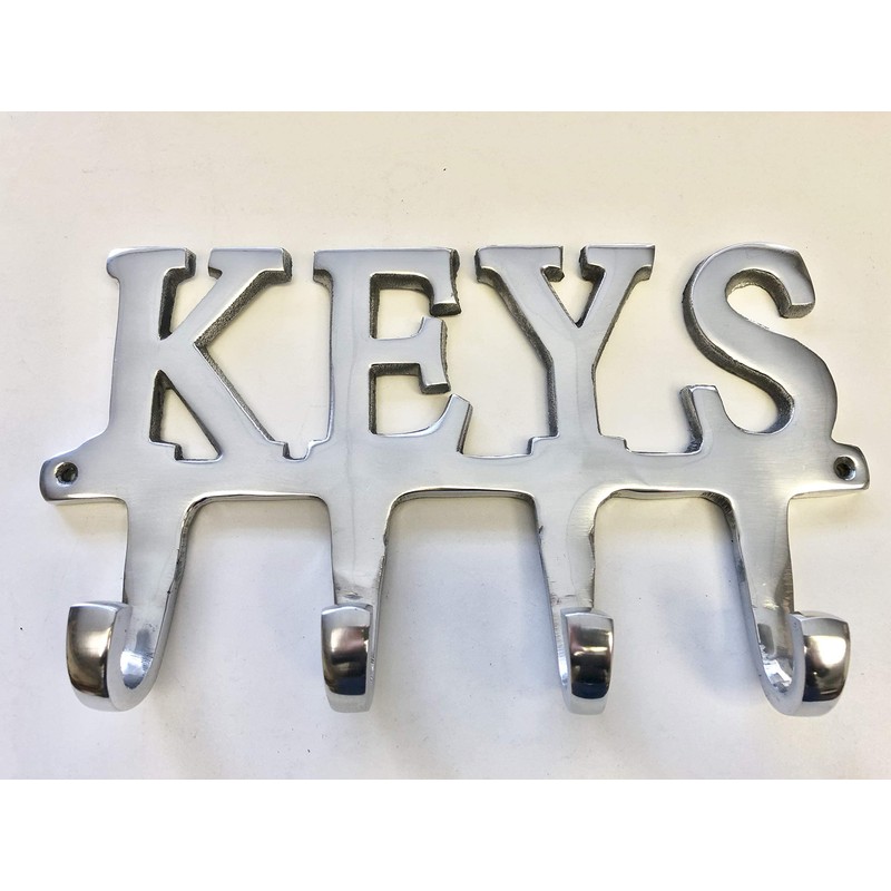 Chattels Large KEY Holder Rack 4 Hooks inch KEYS inch