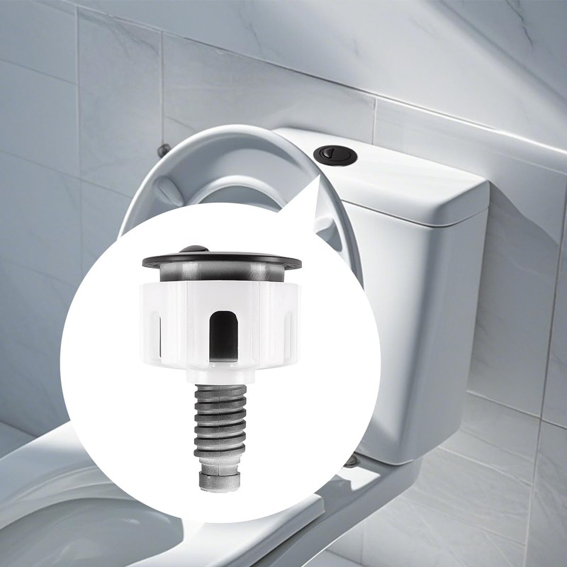 Sarini Toilet Flush Button, Black Round Head Dual Toilet Push