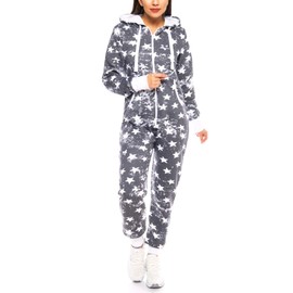Crazy Age Jumpsuit, Bodysuit, Full Body Suit, Stars, Cuddly, Warm - charcoal, size: s