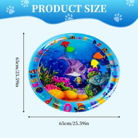 Asheyya Cat Water Sensory Play Mat, Summer Pet Water Sensory Mat, Kitten Teaser Toys with 4PCS Cat Springs for Cats to Play Alone