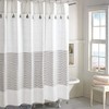 Peri Home Panama Stripe 100% Cotton Fabric Shower Curtain for Bathroom, 72 x 72 inches, Grey