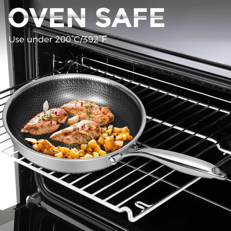 SODAY 10.5 inches Frying Pan Nonstick 2.5 Qt Deep Non