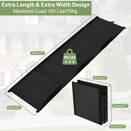 VOISTINO VOISTINO Dog Ramp for Car, 63L*17.3W Portable Folding Pet Ramps for Small Medium Large Dogs, Lightweight Aluminum Frame, Outdoor Dog Ramp for Car Truck SUV, Up to 155 Lbs
