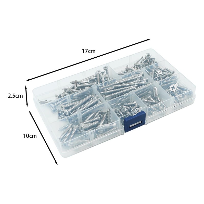 POFET Assorted Stainless Steel Screws Set 265 PCS M3/M4/M5 Self