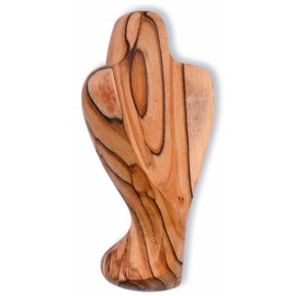 Christliche Geschenkideen Worry Stone Angel Olive Wood from Israel, 9 cm
