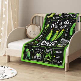 Kieetlan Pickles Blanket Gifts, Pickles Gifts for Girls, Just A Girl Who Loves Pickles, Gifts for Pickles Lovers, Pickles Party Decorations Blanket 40”x50”