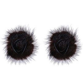 Fur Ball Fur Flower Removable Shoe Clips Cute Wedding Bridal Shoes Decoration 1 Pair (2#)