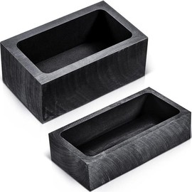 2 Pieces Graphite Ingot Mould Crucible Mould for Casting Gold Silver Metal Aluminum Copper Brass Melting Refining(4 x 2 x 1 Inch)