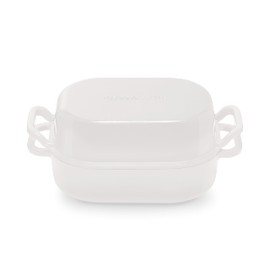 ROSSALLINI Signature Enameled Cast Iron Sourdough Bread Oven | Non-Stick with Tight Fitting Lid for Perfect Baking and Bread Making | 6QT Rectangle Oven With Lid [White]