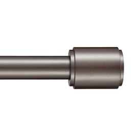 Kemmie 1" Window Treatment Curtain Rod with Cylindrical Cap Finials, Single Drapery Rod Adjustable Length 72-144", Bronze