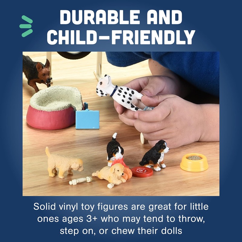 CP Toys Kids 51-Piece Dog Academy Playset with Plastic Toy