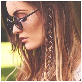 Yheakne-Juego de anillos de pelo con círculo tribal bohemio, anillos de trenza boho, rastas, trenzas sucias, pinzas para el pelo, anillos de trenza de pelo dorado, anillos de pinza para el pelo, decor