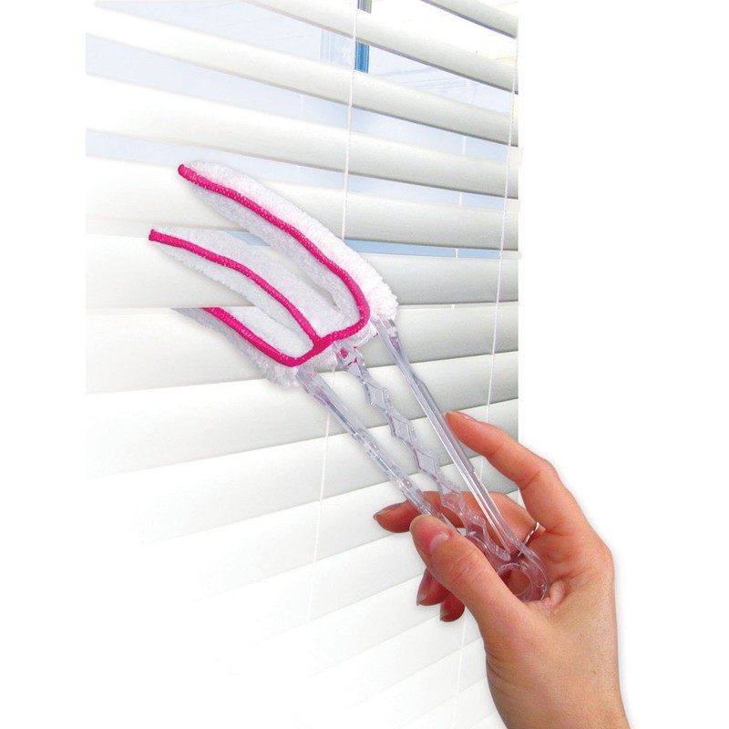 Evriholder Microfiber Cleaner Blind Duster, White and Pink