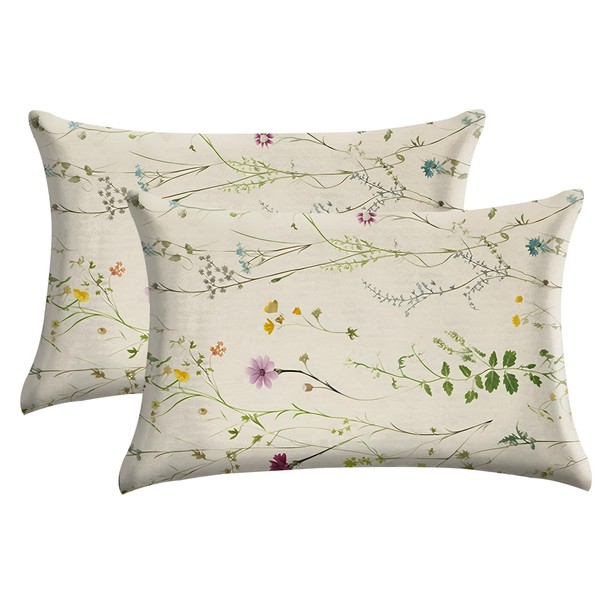 GABraden Microfiber Pillow Cases 2PCS,Floral Print Pattern Pillow Cover Set