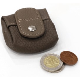 Van Der Rich ® - Mini Wallet with Coin Chute Leather for Men and Women, taupe