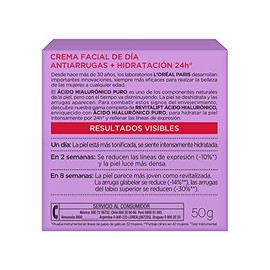 Crema hidratante antilíneas de expresion Revitalift Ácido Hialurónico Día de LOréal Paris 50 ml  Crema para ojos antilíneas de expresion Ácido...     