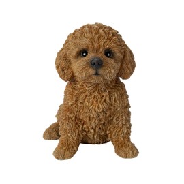 Uvia H24126-1 Sitting Toy Poodle, Red, 5.1 x 3.5 x 5.3 inches (13 x 9 x 13.5 cm), Figurine, Animal, Garden, Decoration, Dog, H24126-1