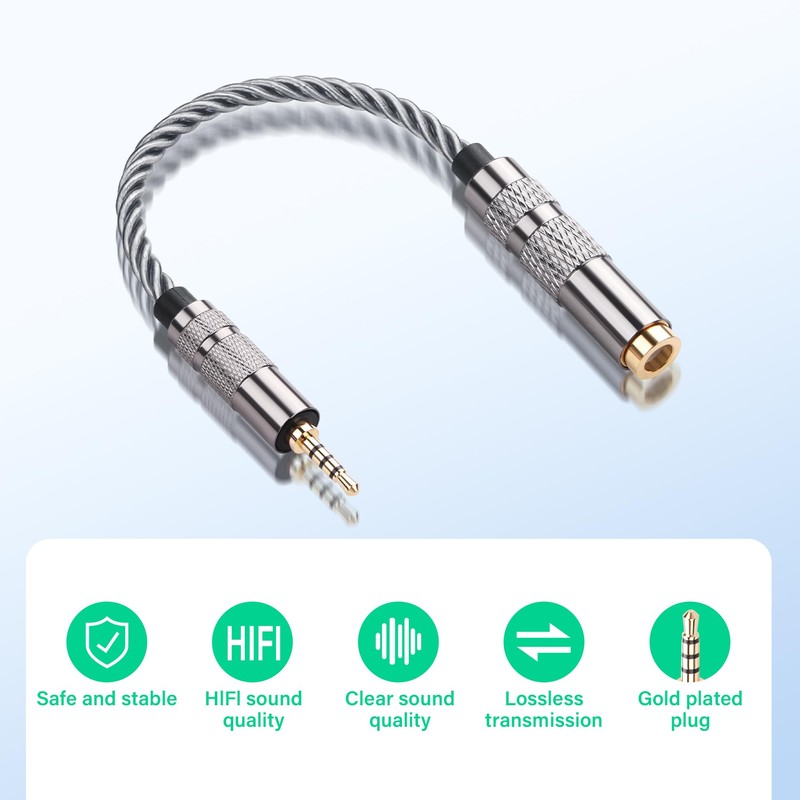 SinLoon 4.4mm Female to 2.5mm Male Balanced Audio Adapter Cable,