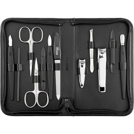 Solingen Mega 12-Piece Manicure Set - Nail Set for Men and Women with Everything You Need for Manicures and Pedicures in High-Quality Genuine Leather Case