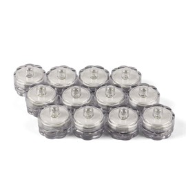 Rhytsing - Juego de 12 velas LED sumergibles, impermeables, luces de té subacuáticas, luz blanca constante, pilas incluidas
