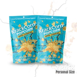KrackCorn Cheddar Cheese Popcorn - Gluten-Free, Non-GMO Cheddar and Caramel Popcorn, Sweet and Salty Corn Gourmet Snack - Delicious Treat for Family Parties, Movie Nights - 8.5 Ounce (Pack of 2)