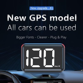 AMROOLOO Speedometer Large Screen Display Speed MPH GPS Digital Speedometer with Automatic Brightness Adjustment Suitable for All Cars