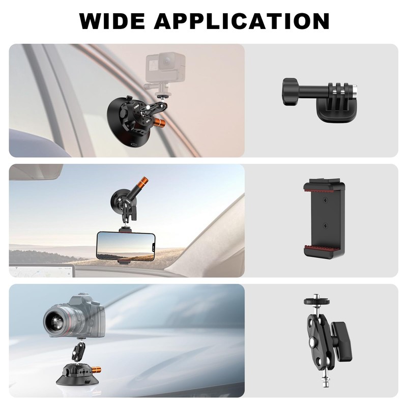 COMAN Camera Suction Cup Mount (3'' DP-30 Suction Mount)