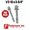 Redding Fasteners (Qty 100) 1/2-13 x 3-3/4" Concrete Wedge Anchor