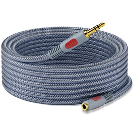Ruaeoda Headphone Extension Cable 50 ft,Double Shielded 3.5mm Male to Female Extension Cable AUX Stereo Audio Extension Cord Braided 1/8 Long 3.5mm Extension Cord