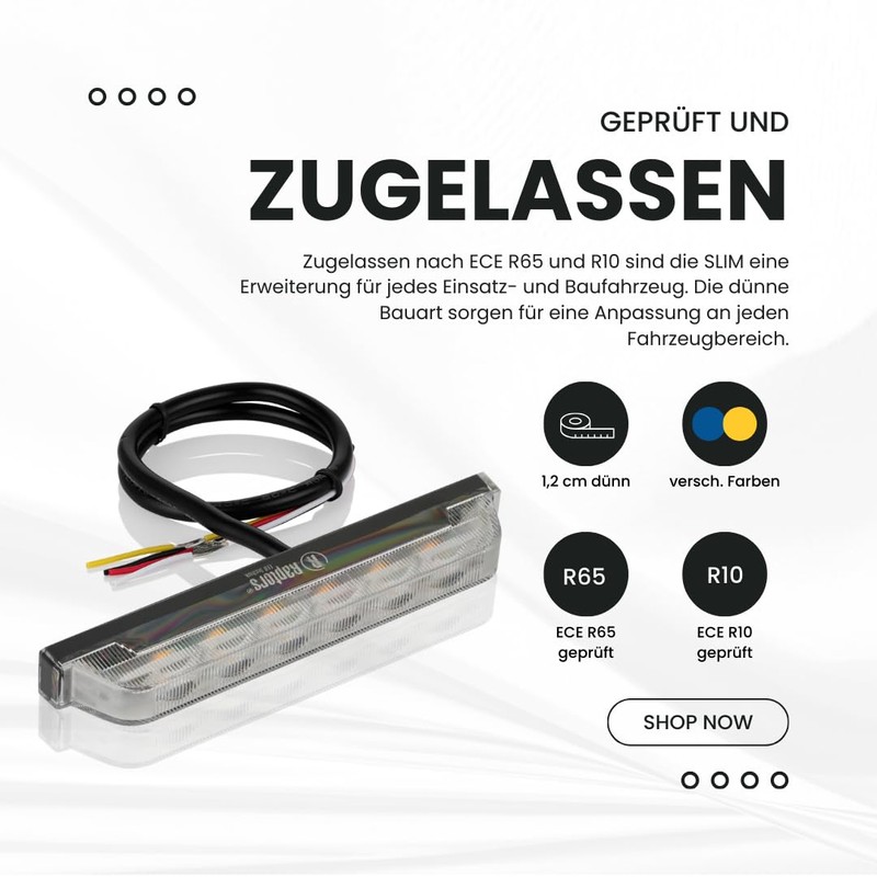 Raptors LED Technik Slim LED Front Flasher ECE R65 Approval