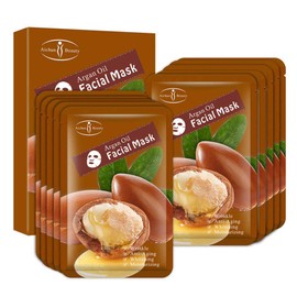 AICHUN BEAUTY Facial Mask Repair Essence Anti-Acne Refreshing Relieve Wrinkles Long-Lasting Soothing Face Skin Care Hydrating Moisturizing 10pcs (ARGAN OIL)