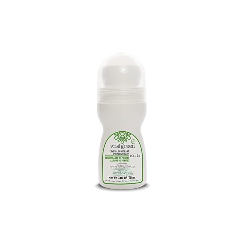 Vital Green Desodorante Roll-On Natural, Alumbre de Potasio, 90ml, 1pk