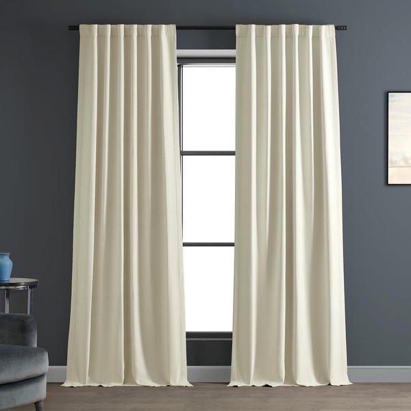 HPD Half Price Drapes Bellino Room Darkening Curtain 50 X 96 (1 Panel), BOCH-PL4201-96, Oat Cream