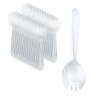 EYAKEG 4.2"" Mini Disposable Sporks 50Pcs, Plastic Spork 2-in-1 Utensils,