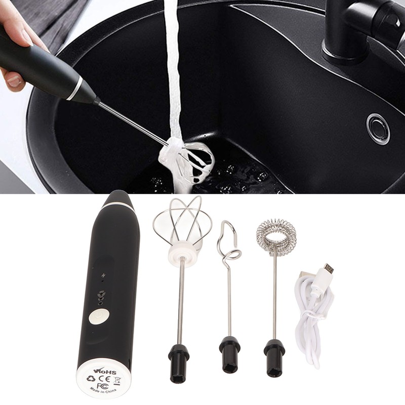 Rechargeable Milk Frother 304 Stainless Steel Handheld Foam Maker Cordless