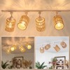 AIBISOD 4-Pack H Track Lighting Heads, Rattan Track Light Heads